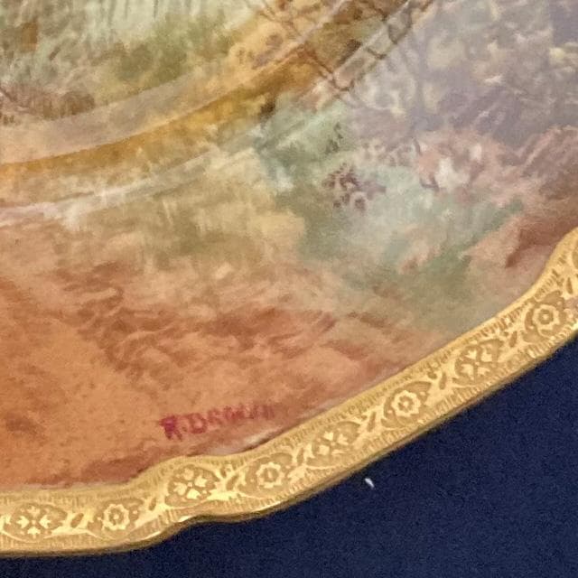 ロイヤルドルトン　イングランド　アンティーク金彩装飾絵皿　絵ー５