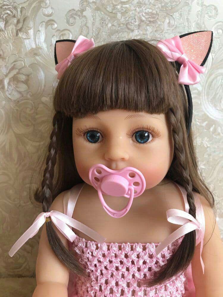 55センチの女の子のピンクの王女の入浴おもちゃはとても柔らかい全身のシリコン9