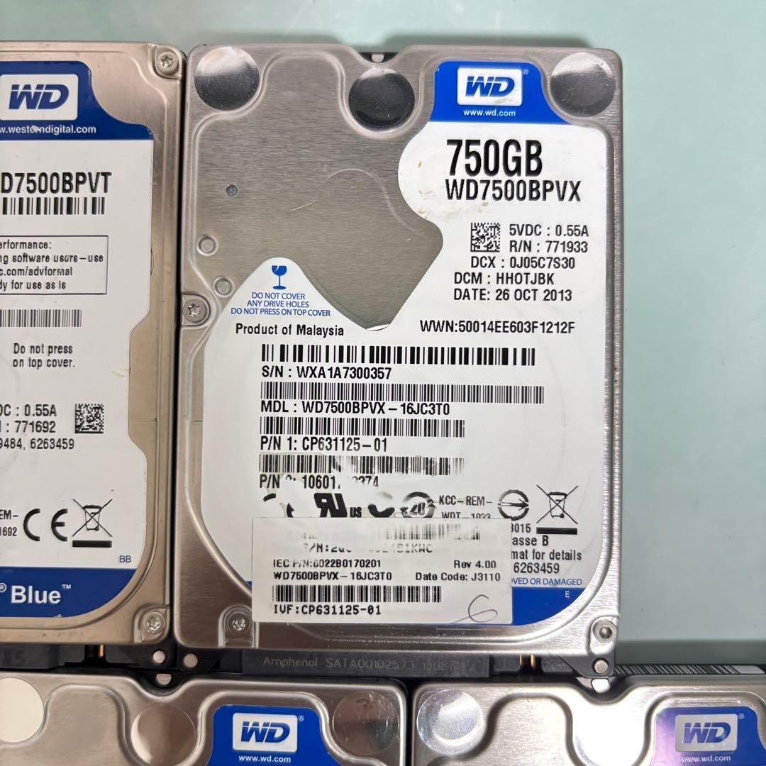 750GB【Western Digital製 統一】★2.5インチ★内臓HDD★