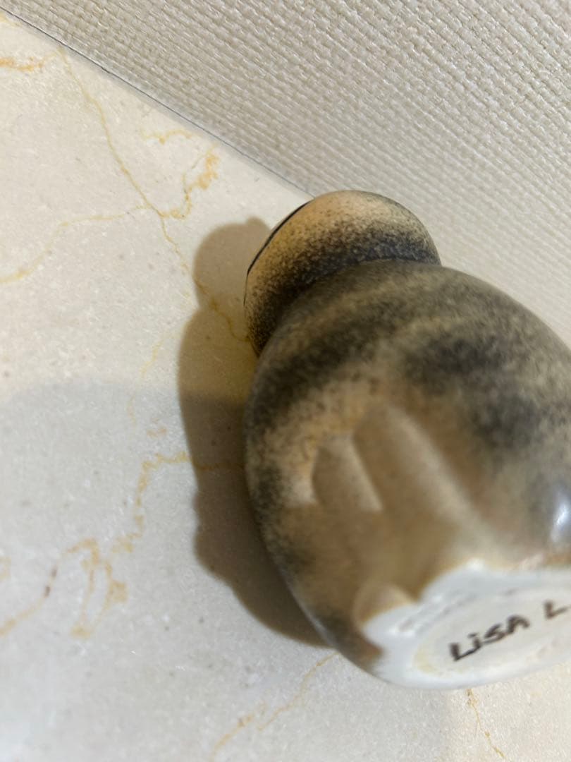 リサラーソン ミーア　猫の陶器フィギュア 灰色のストライプ