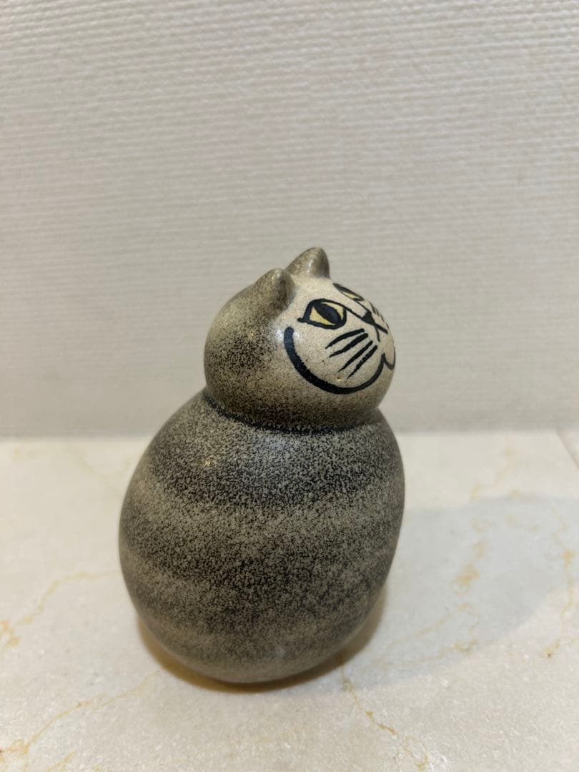 リサラーソン ミーア　猫の陶器フィギュア 灰色のストライプ