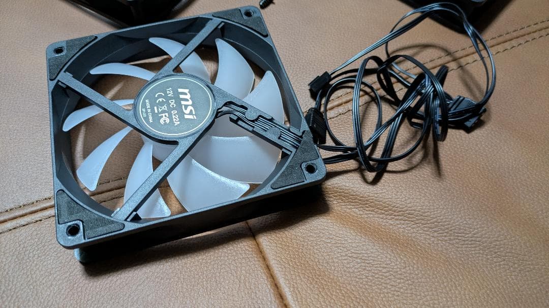 MSI純正 ARGBリバースファン3個セット PCケースファン