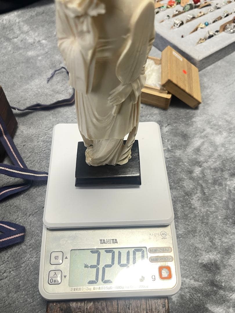 極上　時代物、在銘　和彫人物根付、重约1199g