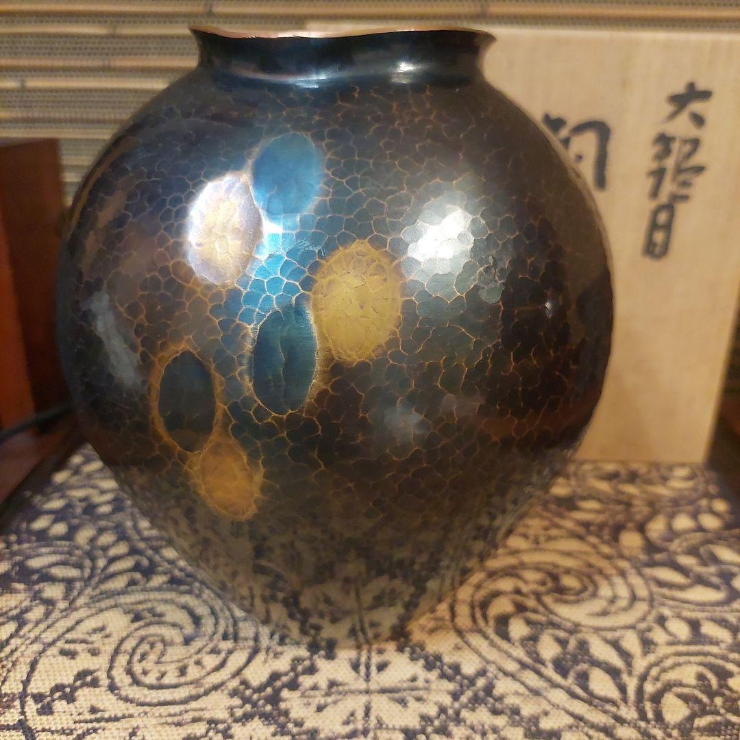 玉川堂⭐燕の鎚起銅器⭐銅製花瓶⭐とても美しい⭐木箱入り