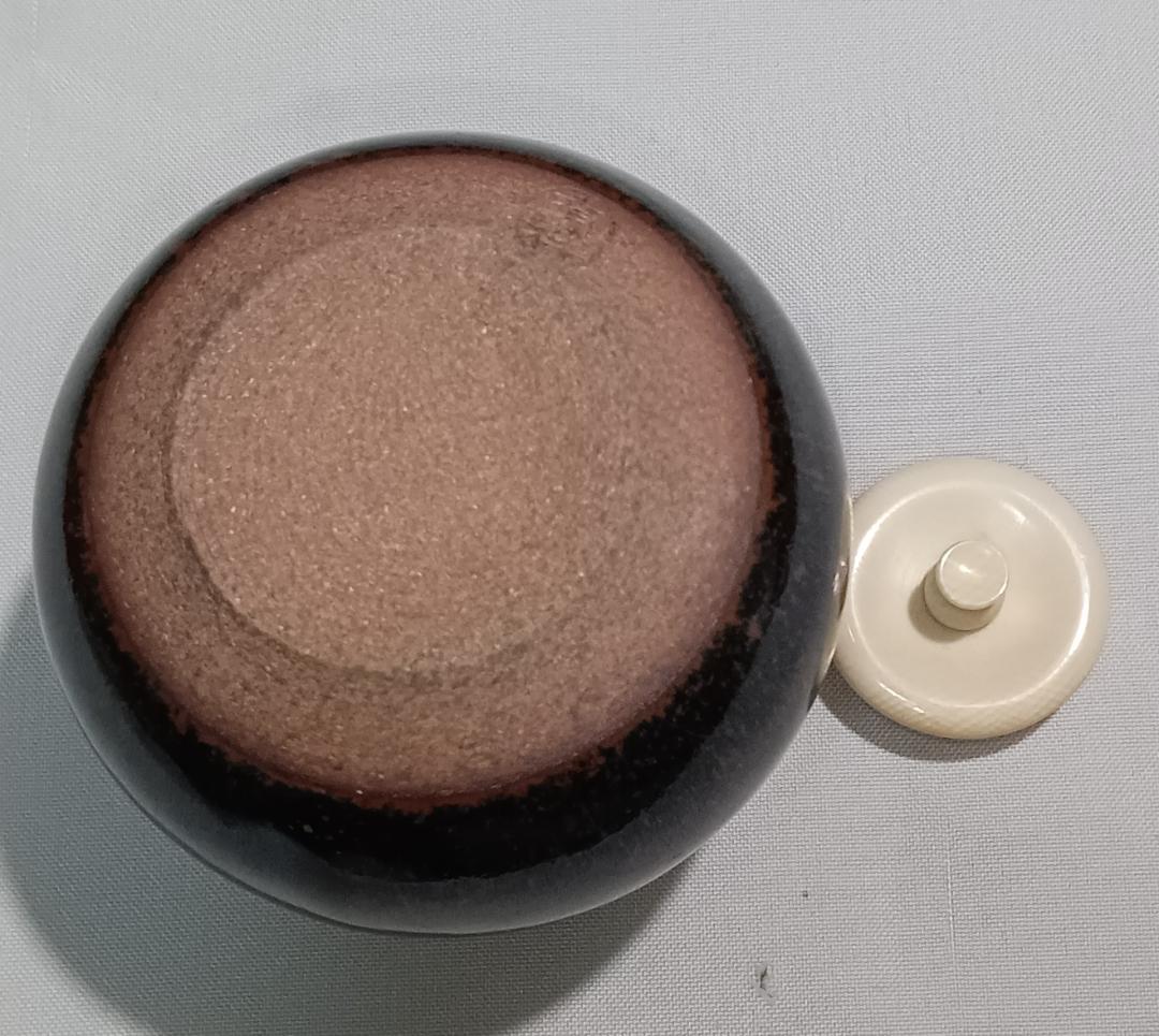 茶道具　京都清水焼　笹田有祥作　茄子茶入　朝倉間道仕覆付　美品！！