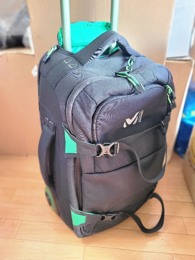 【処分】MILLET ミレー キャリーバッグ BLK×GRN トロリー TSA