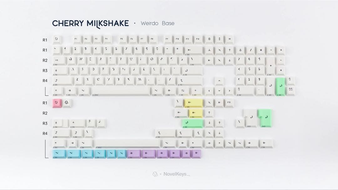 PBT Cherry Milkshake キーキャップ セット 自作キーボード