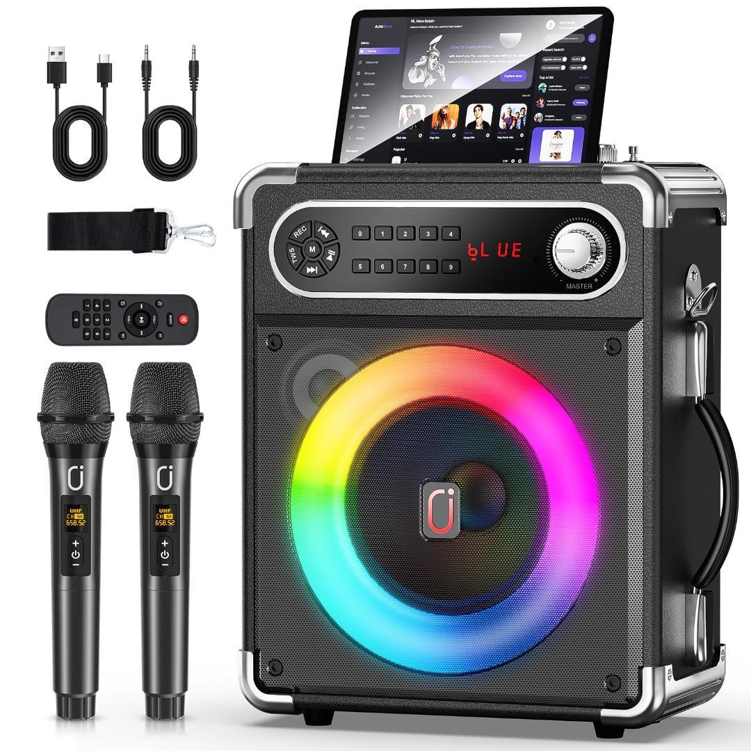 新品 スピーカーセット 拡声器 ワイヤレスマイク２本 Bluetooth5.3対