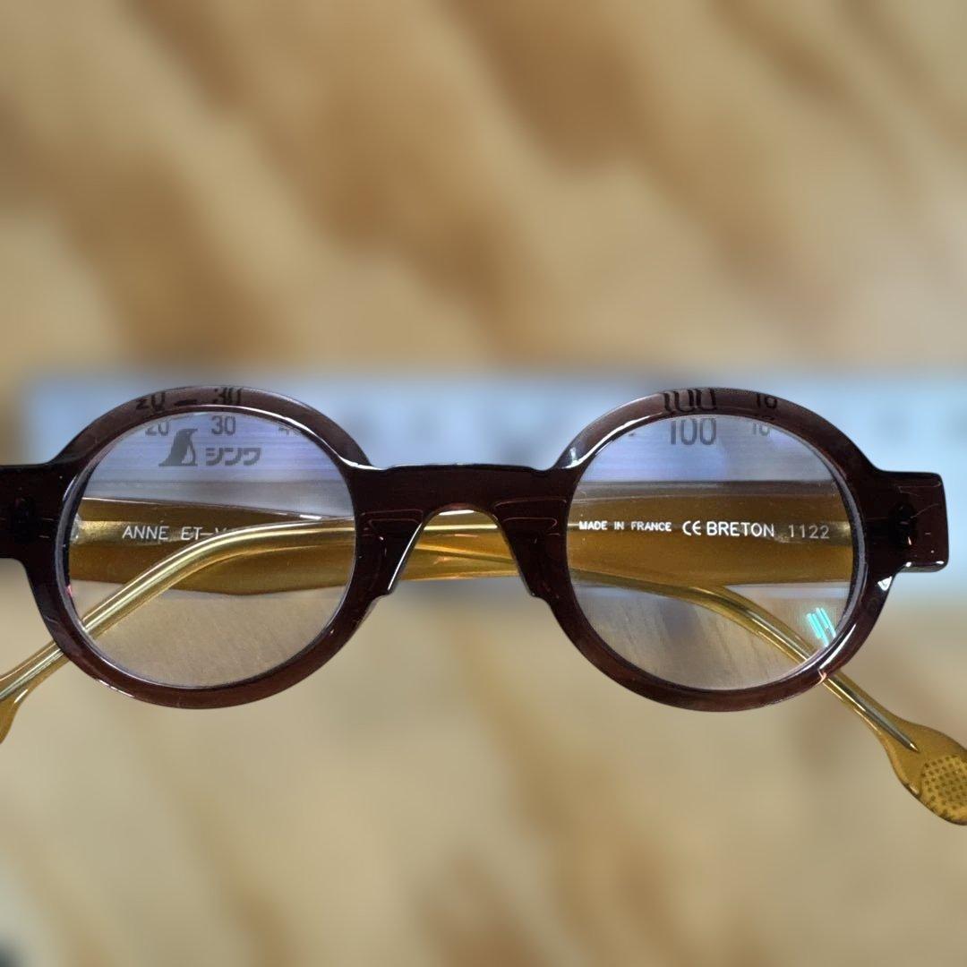 [美品]Anne et Valentin ラウンドメガネ オレンジ
