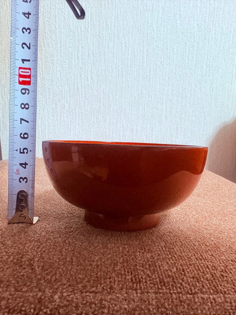 高級漆器 お椀 2個 & 箸 二膳 セット　木製 本漆塗 朱色 ペア 伝統工芸