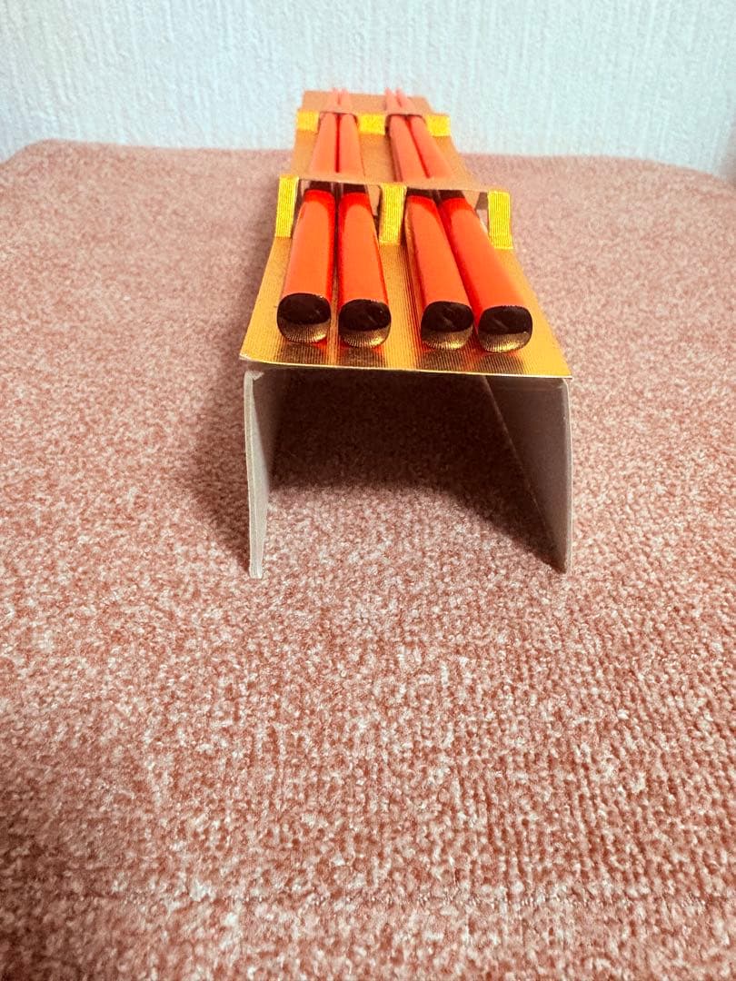 高級漆器 お椀 2個 & 箸 二膳 セット　木製 本漆塗 朱色 ペア 伝統工芸