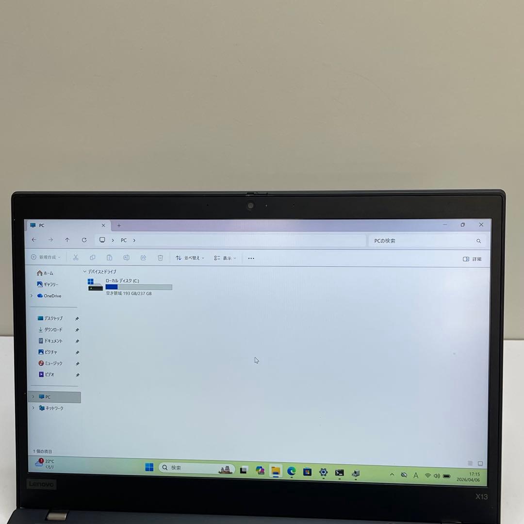 レノボ ThinkPad X13 Gen1 i7-10510U 16GB 256