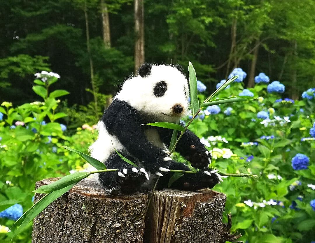 羊毛フェルト パンダ ぬいぐるみ