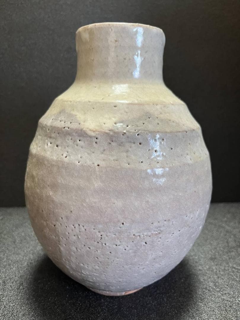 【未使用】　萩焼　原田隆峰　花瓶　花入　花生　共箱