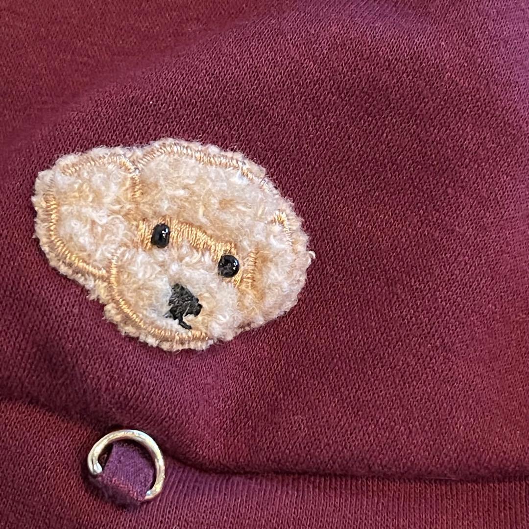 【DENIM ROSE】完売品✿小型犬用プードルワッペンパーカー ボルドーL