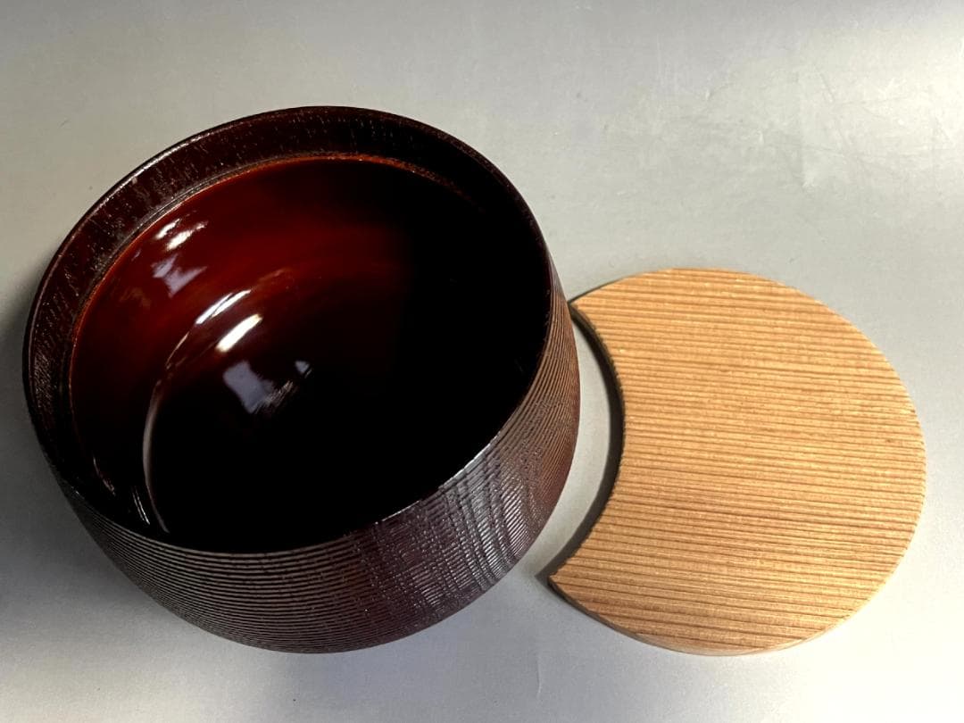 茶巾台■指物師 岩木裕軒作【裏千家 淡々斎好】千筋 溜塗 茶巾台（茶巾落）■
