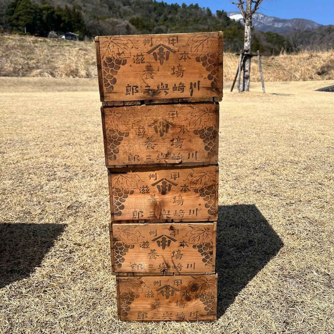 限定5箱 木製木箱 ガレージ 古物 古道具 ヴィンテージ 昭和レトロ
