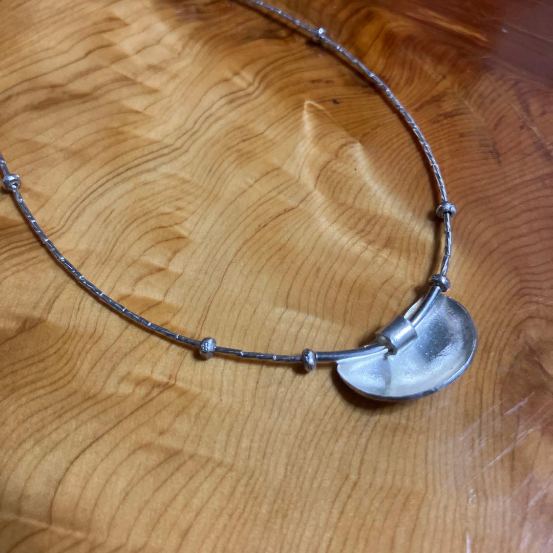 カレンシルバー　パドゥア刻印団扇モチーフネックレス47cm