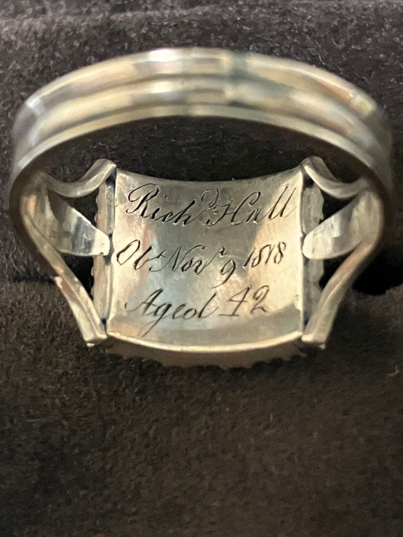 1818年　モーニングリング　イギリス シグネット　本物　アンティーク