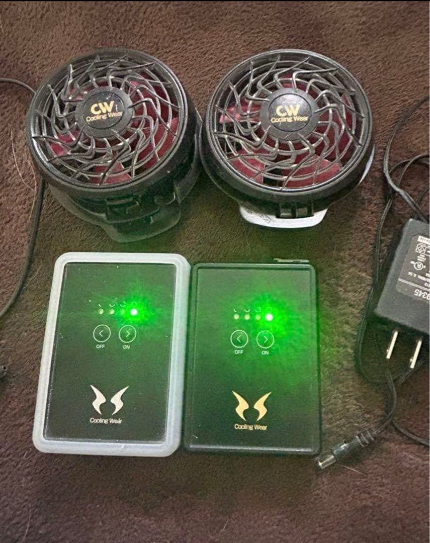 空調服 サンエス cooling wear バッテリー2個 充電器 ファン付き