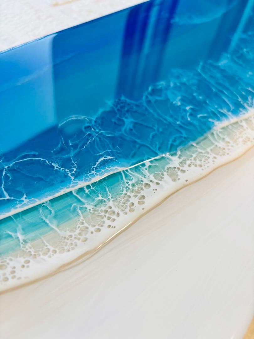 頑張りすぎる方へ　深呼吸する海　気持ちを軽く　海アート　42×22cm