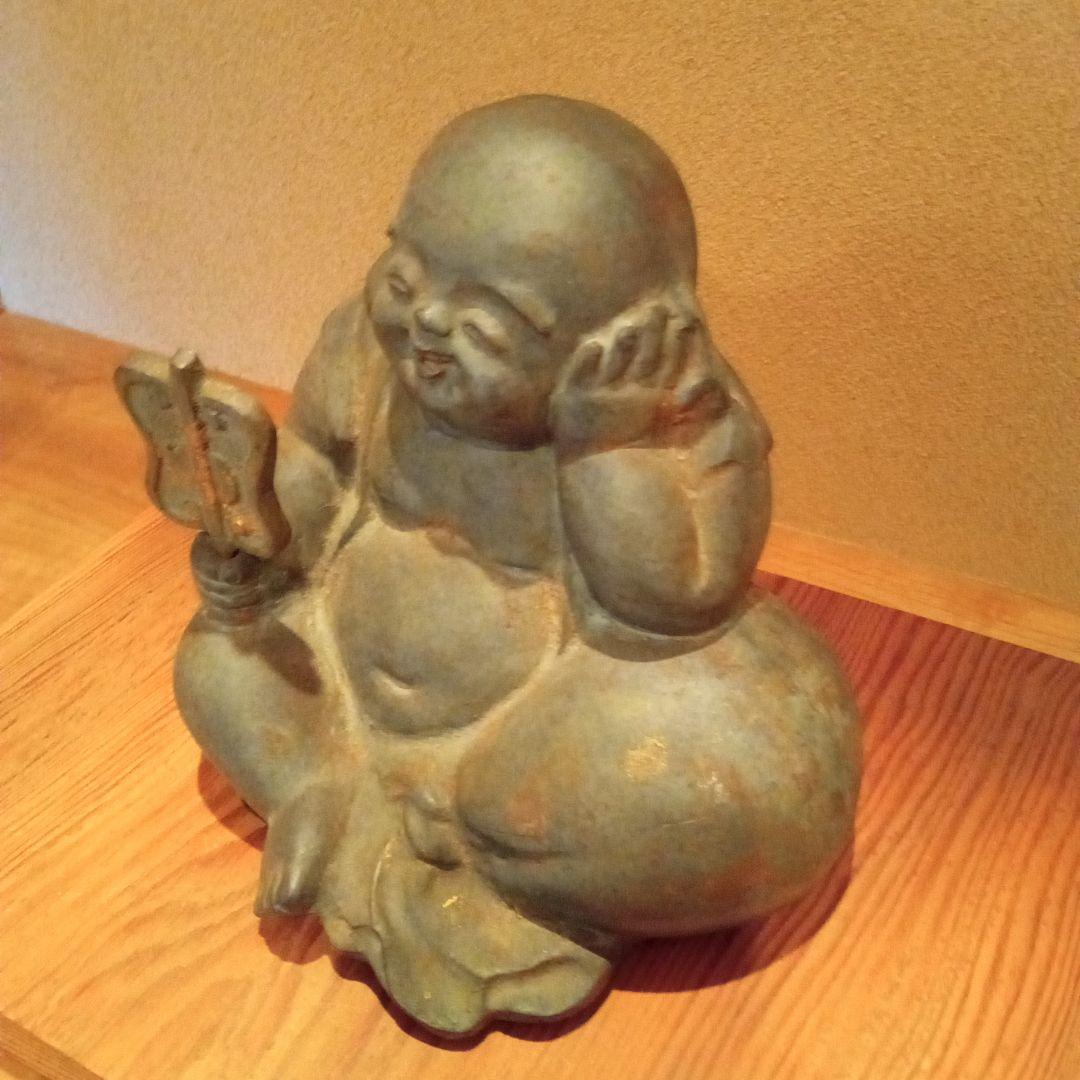 【時代物 珍品】布袋像 ブロンズ・銅？製(2.7㌔)