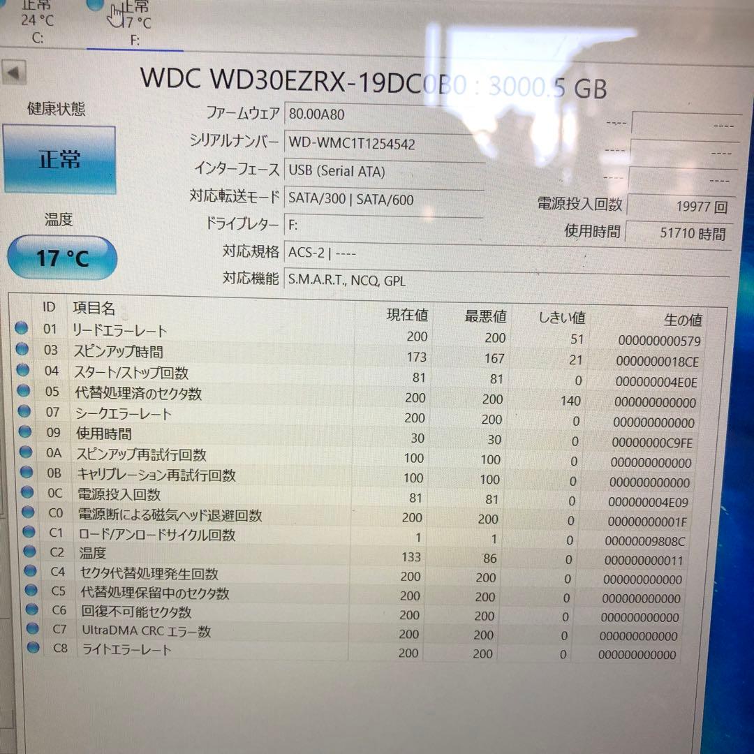 1098 HDD 正常 使用時間短め 4TB 3TB 3.5インチ