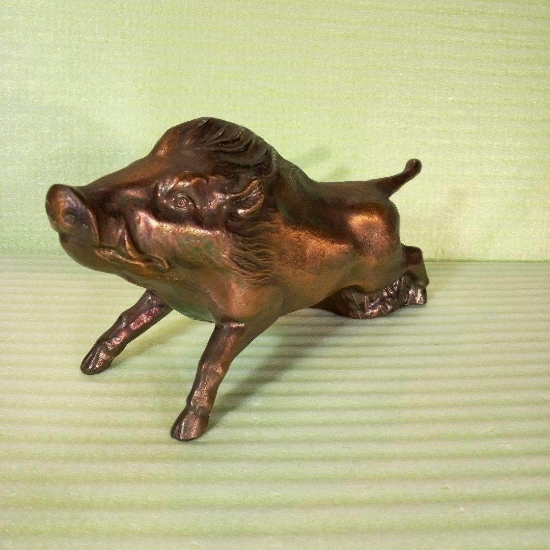 鉄の猪　イノシシ　猪　Wild boar　置物　金属工芸　インテリア