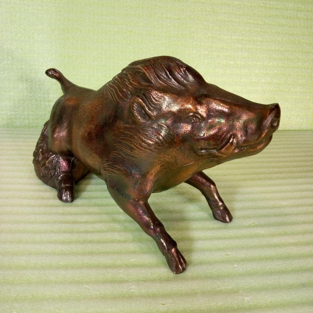 鉄の猪　イノシシ　猪　Wild boar　置物　金属工芸　インテリア