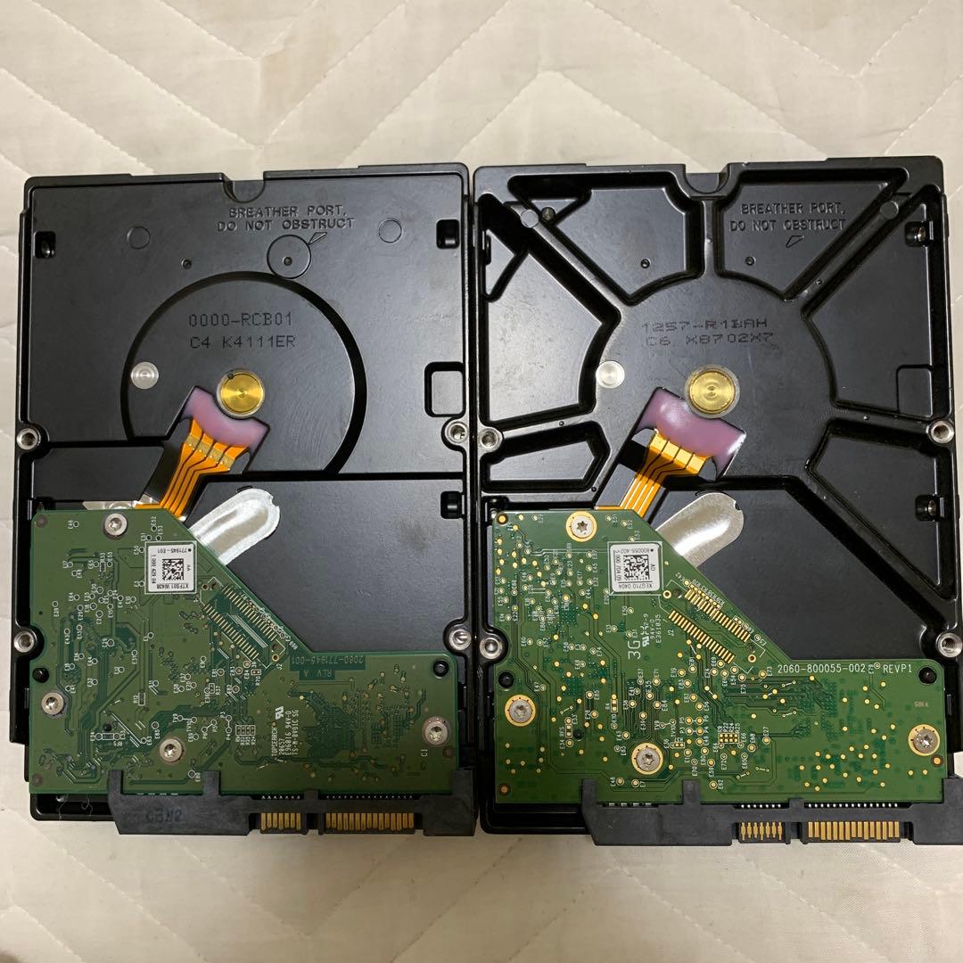 WD 4TB HDD 2台セット SATA 動作品 4TB×2