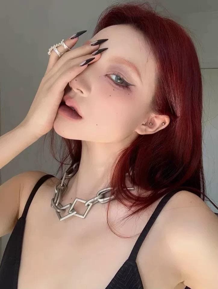 色落ちしない 新品 choker 菱形 銅銀メッキ ネックレス y2k