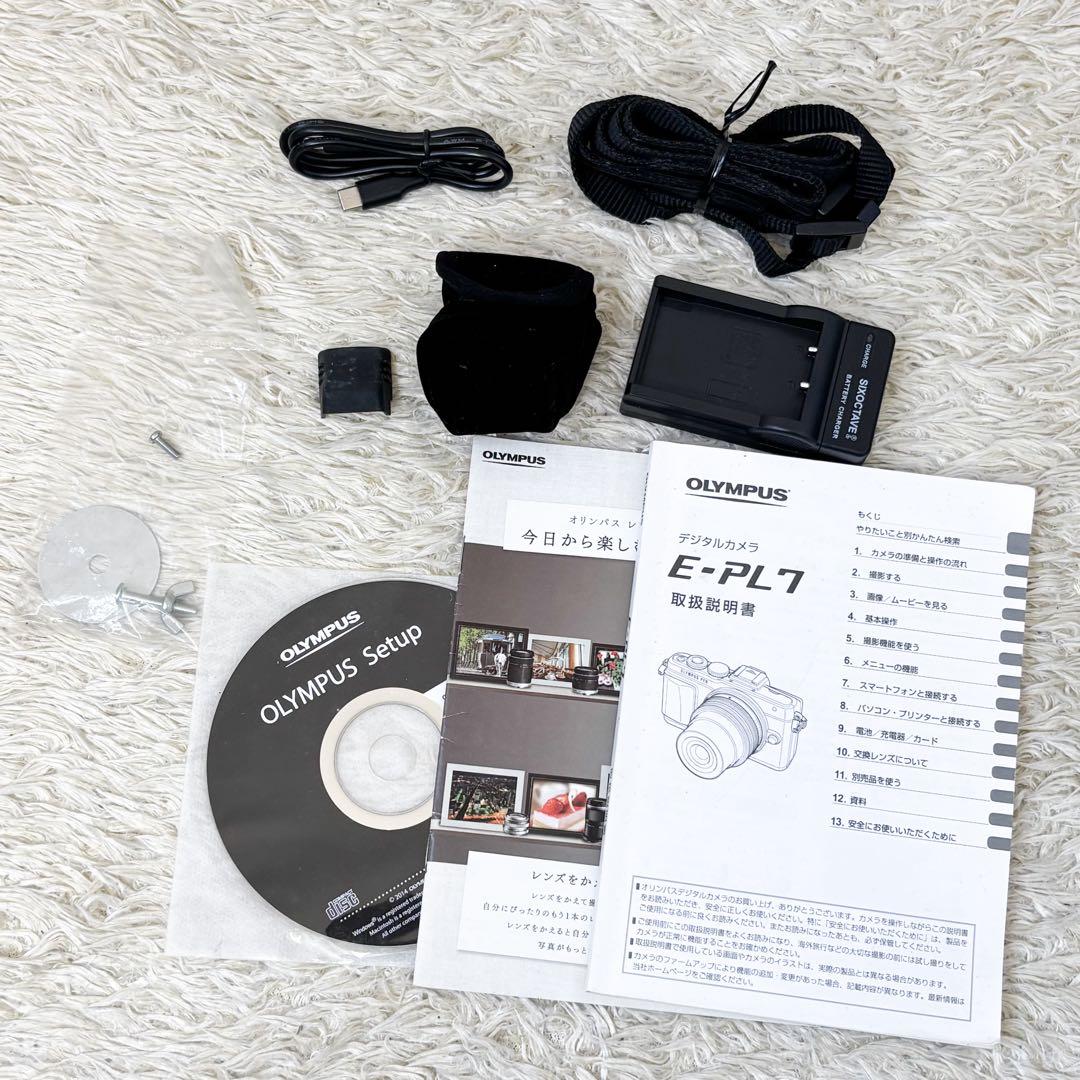 【美品】オリンパス ミラーレスカメラ E-PL7 ダブルレンズキット ホワイト