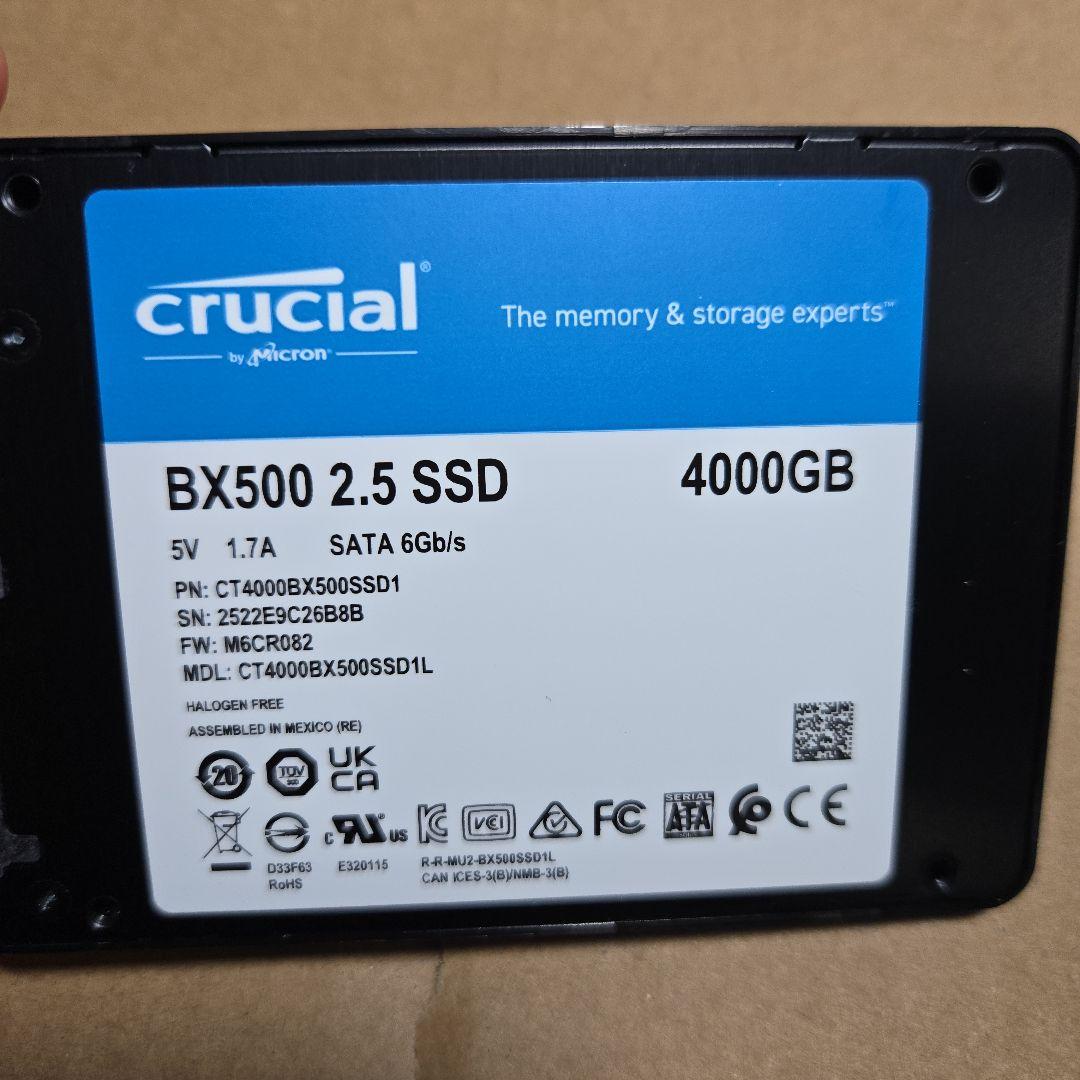 内蔵型SSD Crucial 4TB BX500 CT4000BX500SSD1JP