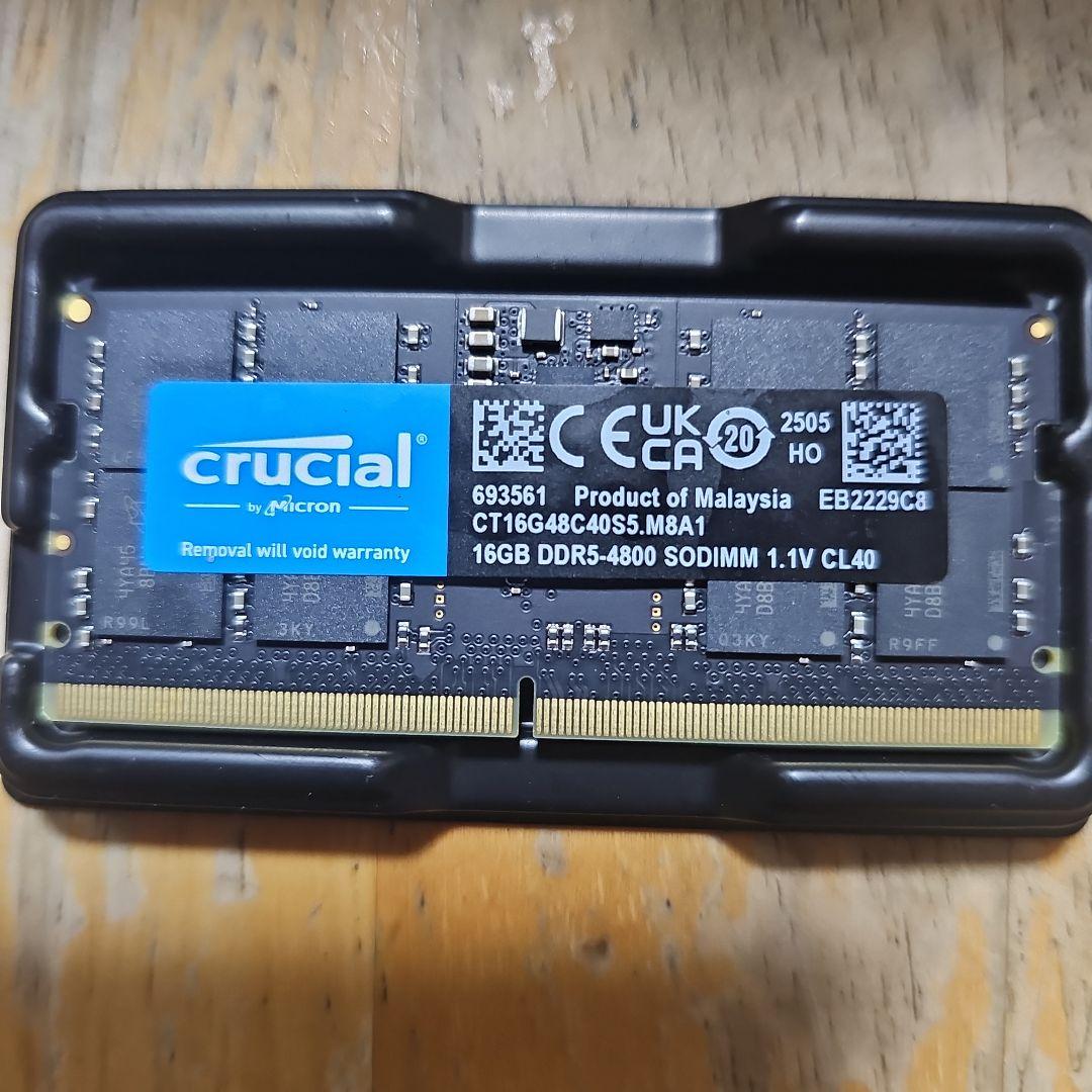 Crucial ddr5 SO-DIMM 16gb 4800　×1