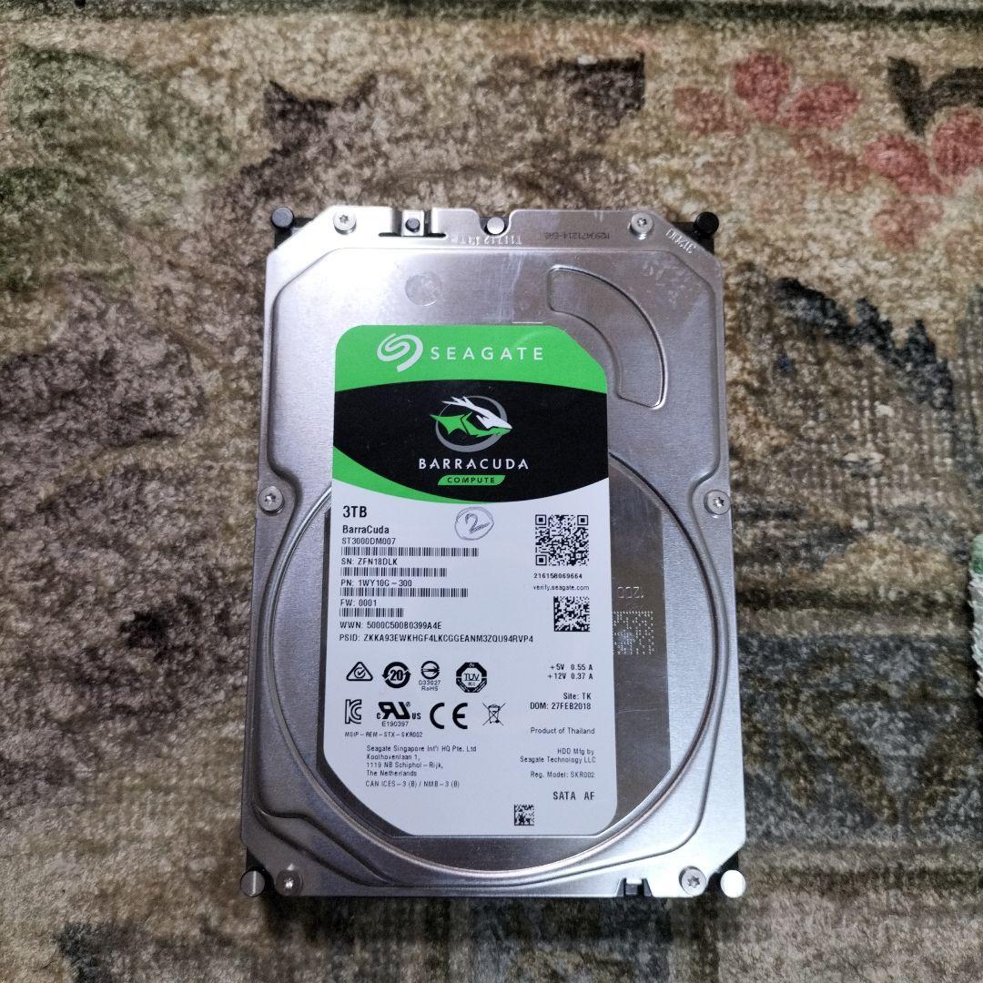 Seagate BarraCuda 3.5 3TB 内蔵HDD SATA