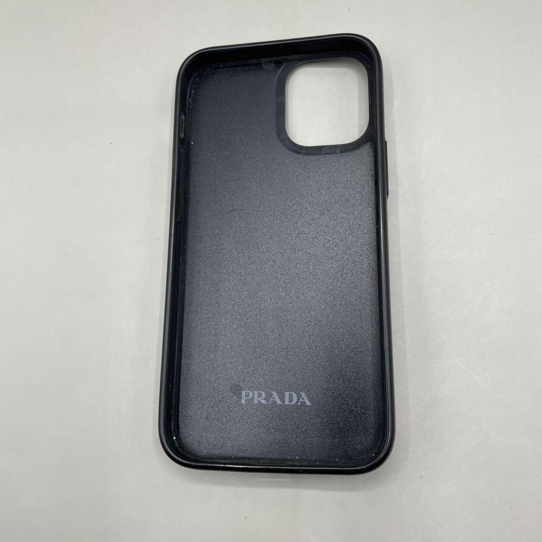 美品✨PRADA プラダ iPhoneケース 12mini対応 三角ロゴ レザー