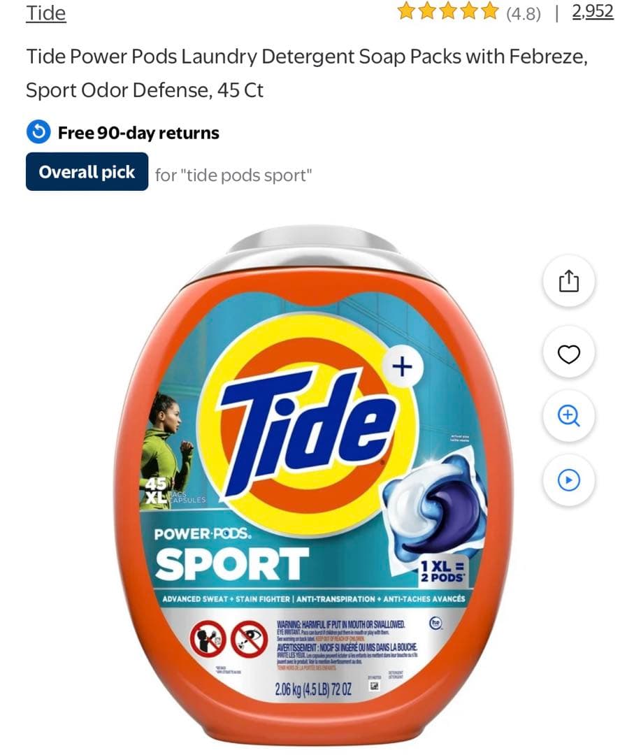 Tide タイド 洗濯洗剤ジェルボール XL45ポッド個2.06kgアメリカ洗剤