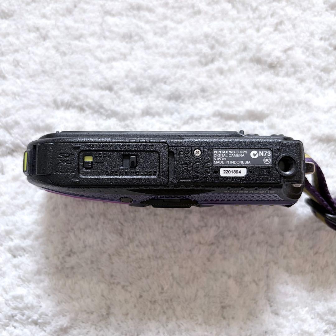 美品【動作確認済】PENTAX ペンタックス WG-3 GPS 防水コンデジ 紫