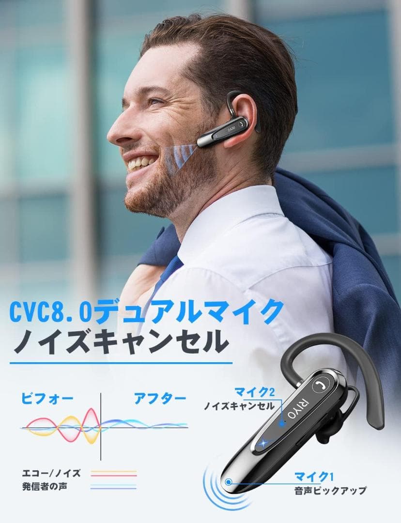 商品Bluetooth ヘッドセット 片耳 イヤホン 耳掛け式