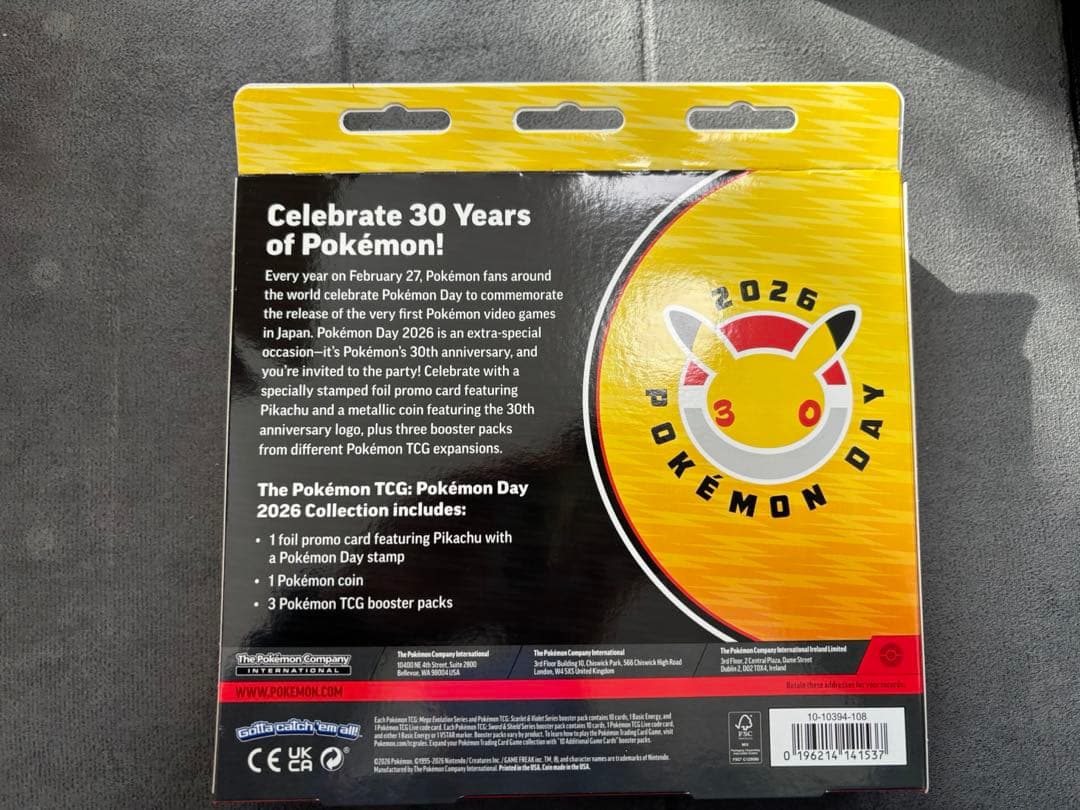 海外限定/新品未開　Pokémon Day 2026 30周年記念ポケモンカード