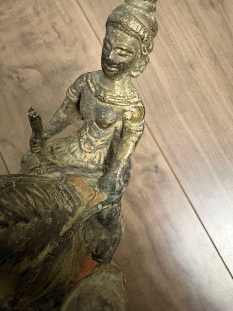 古銅仏像 馬乗 古玩 仏教美術 古銅 置物