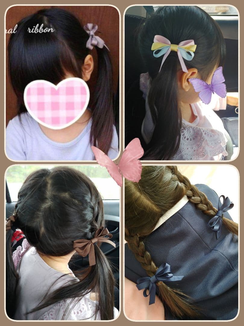 再販10【ネイビー】ナチュラルリボン♡ヘアゴム