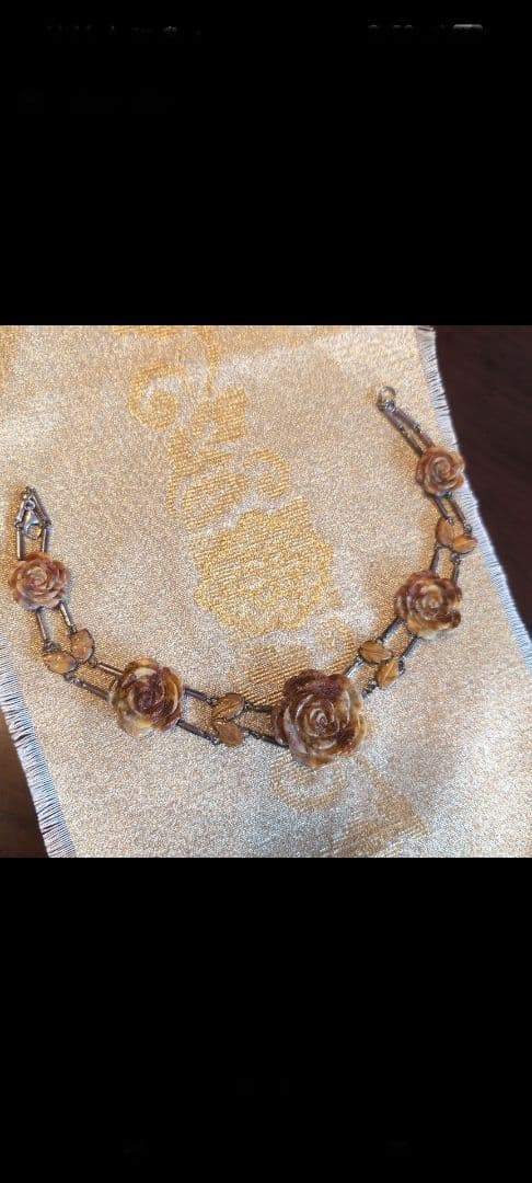 ✨週明けセール✨　母のコレクション　ピクチャージャスパー花彫、セミアンティーク