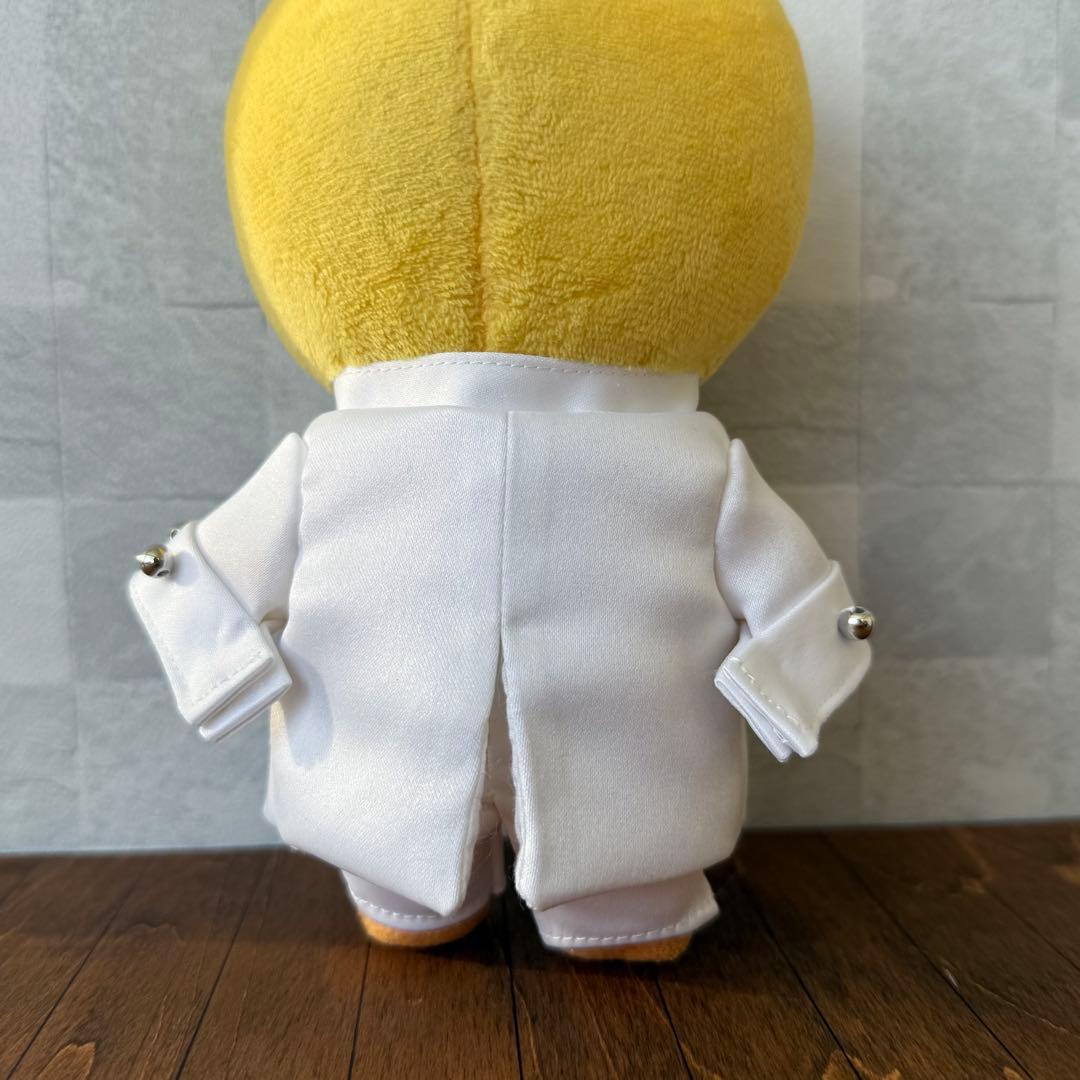 ミニサイズぬいぐるみ用　ホワイトロングコート4点セット　ハンドメイド