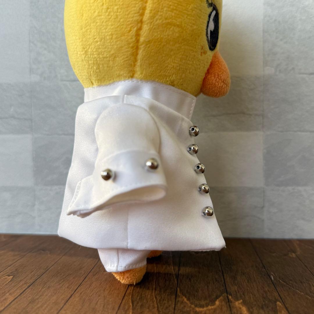ミニサイズぬいぐるみ用　ホワイトロングコート4点セット　ハンドメイド
