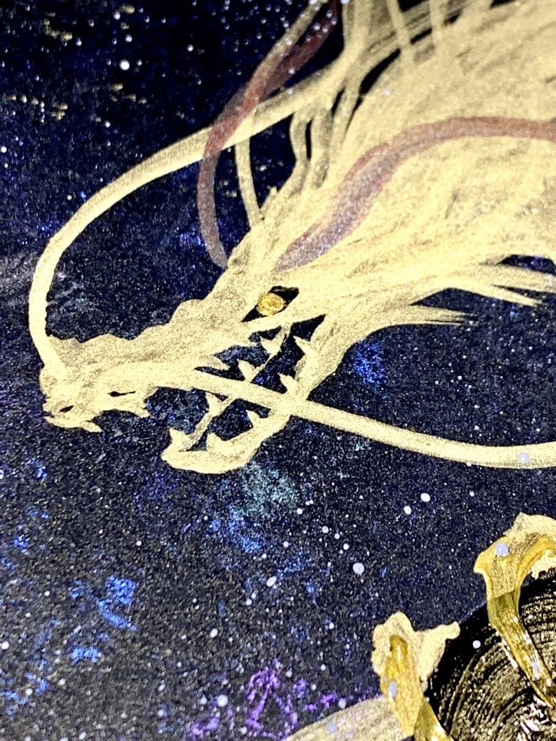 【龍王】　龍神エネルギーアート✨縁起物　一筆龍　絵画　置物　龍　隕石　開運