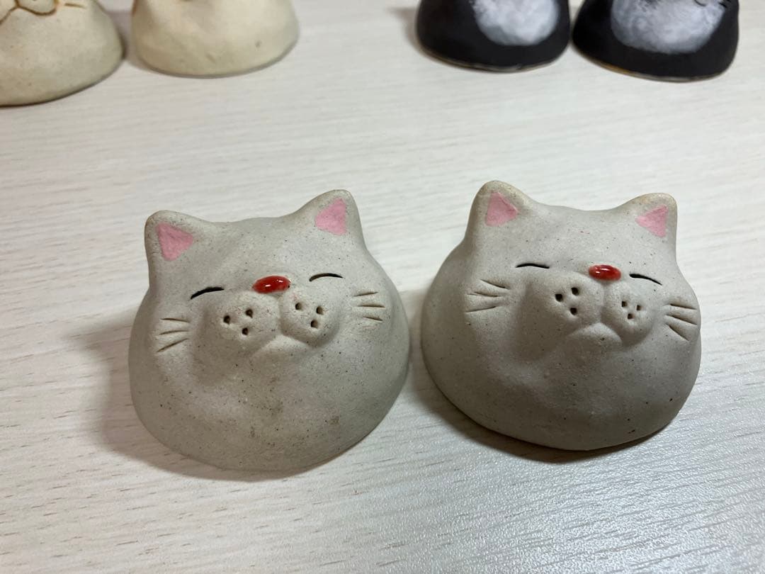 猫顔ぐい呑み（おちょこ）　※白猫のペア（2個）販売のページです