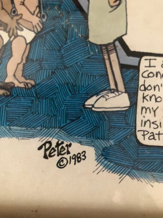 Nurse Cartoon Prints Peter 1983 ビンテージ　額