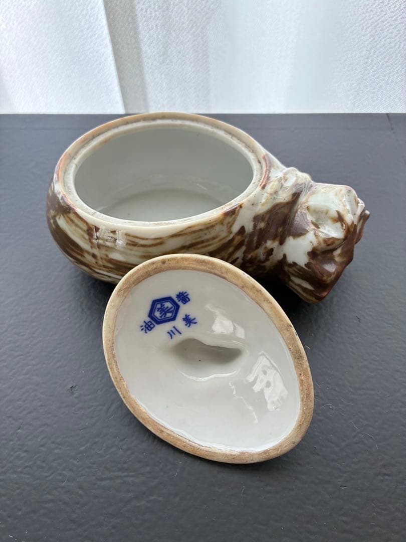 戦前 美川 醤油 陶器 ワラと鼠 置物 小物入れ ノベルティ 希少 レア 昭和