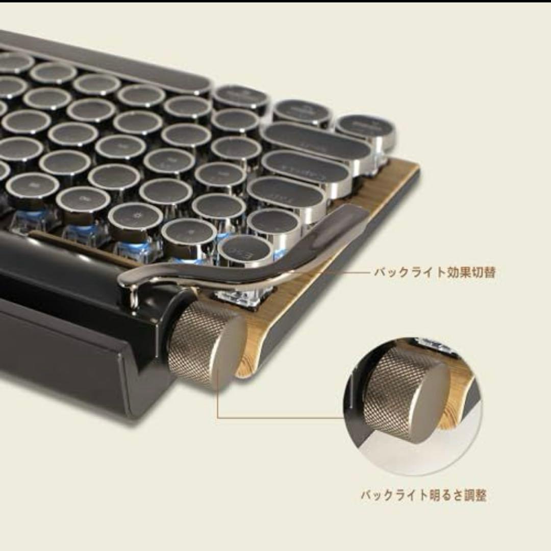 【未使用品・開封済み】981 レトロメカニカルキーボード 木製筐体